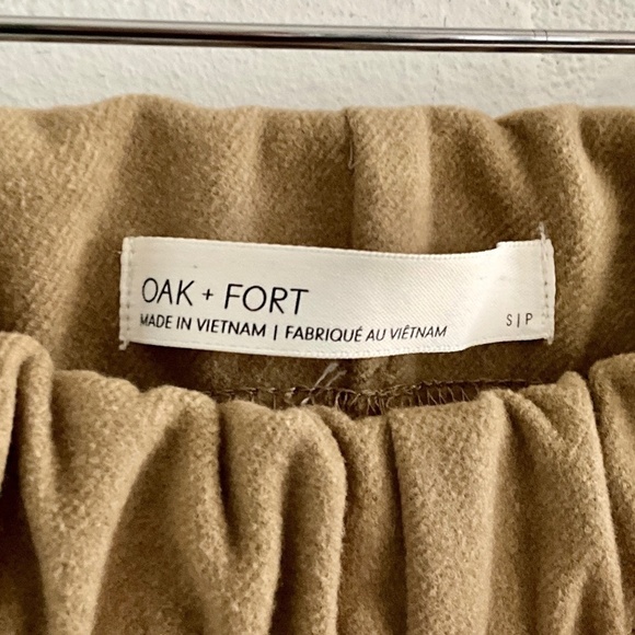OAK+FORT Women’s Lounge pants Minimalist Faux Suede Camel/Tan Sz S - Picture 11 of 16